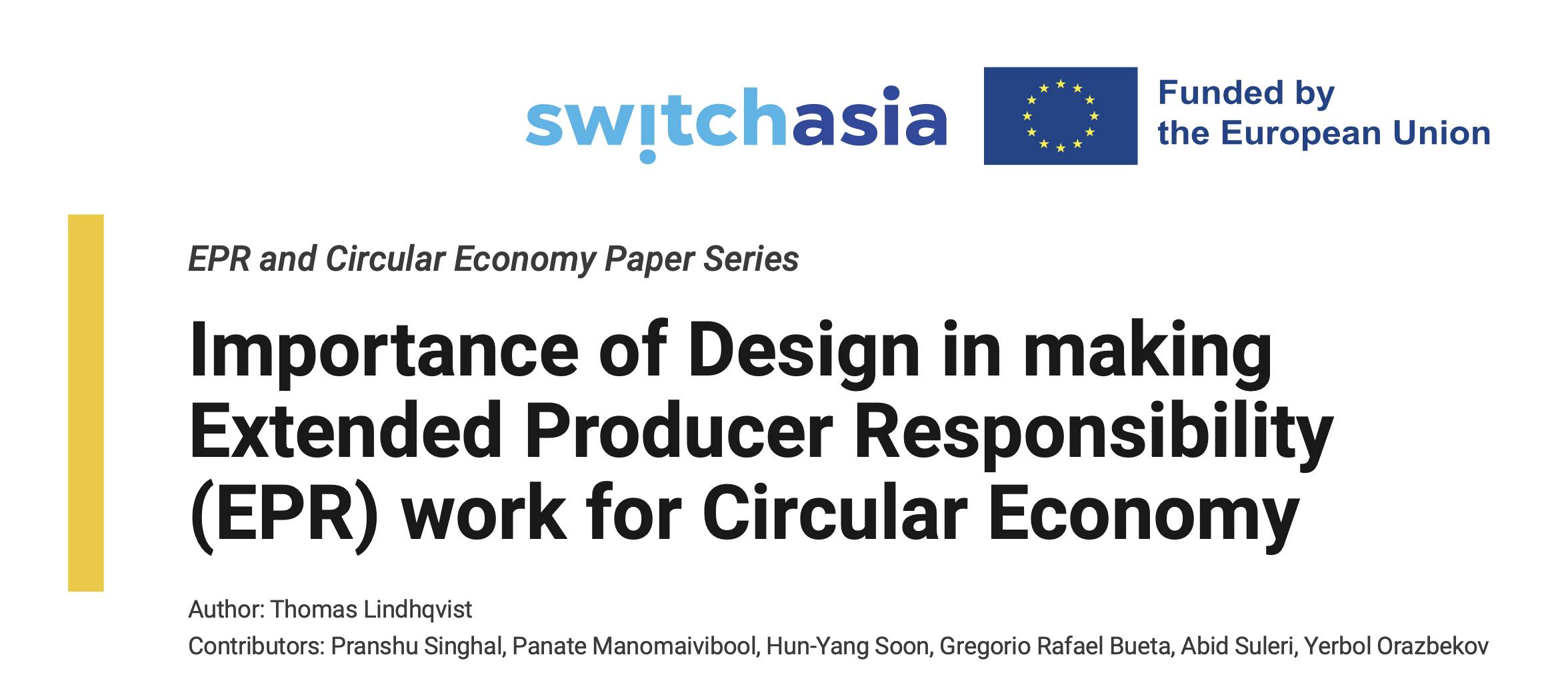 Importance of Design in making Extended Producer Responsibility (EPR) work for Circular Economy4301